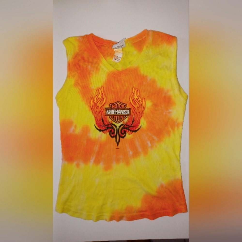 Vintage Y2k Harley Davidson Tie-Dye Tank Top El Paso, Texas